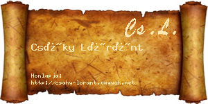 Csáky Lóránt névjegykártya