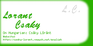 lorant csaky business card
