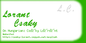 lorant csaky business card